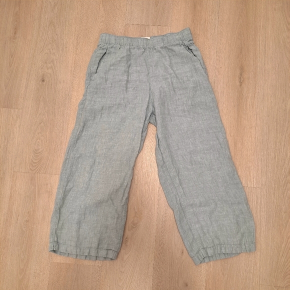 Cynthia Rowley Pants - Women’s 100% Linen Cynthia Rowley Light Green Cropped Wide Leg Pant Size Medium